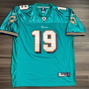 Reebok Brandon Marshall #19 Miami Dolphins NFL Stitched Home Aqua Jersey 54 2XL